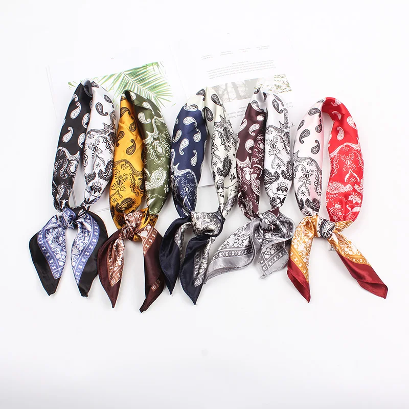 New Fashion Women Square Scarf Vintage Print Headband Handkerchief Hair Band Neckband |