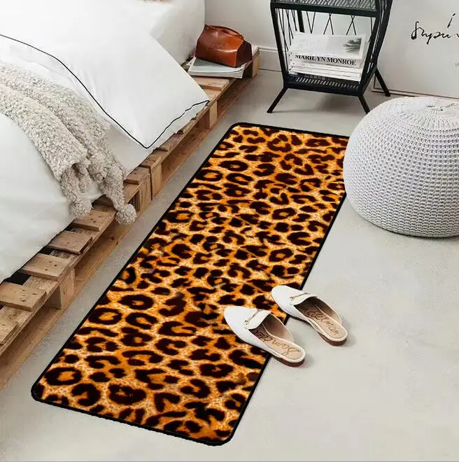 Simulated Animal Skin Pattern Anti-Slip Kitchen Mat Tiger Leopard Long Bath Carpet Entrance Doormat Tapete Bedroom Floor Mats | Дом и сад