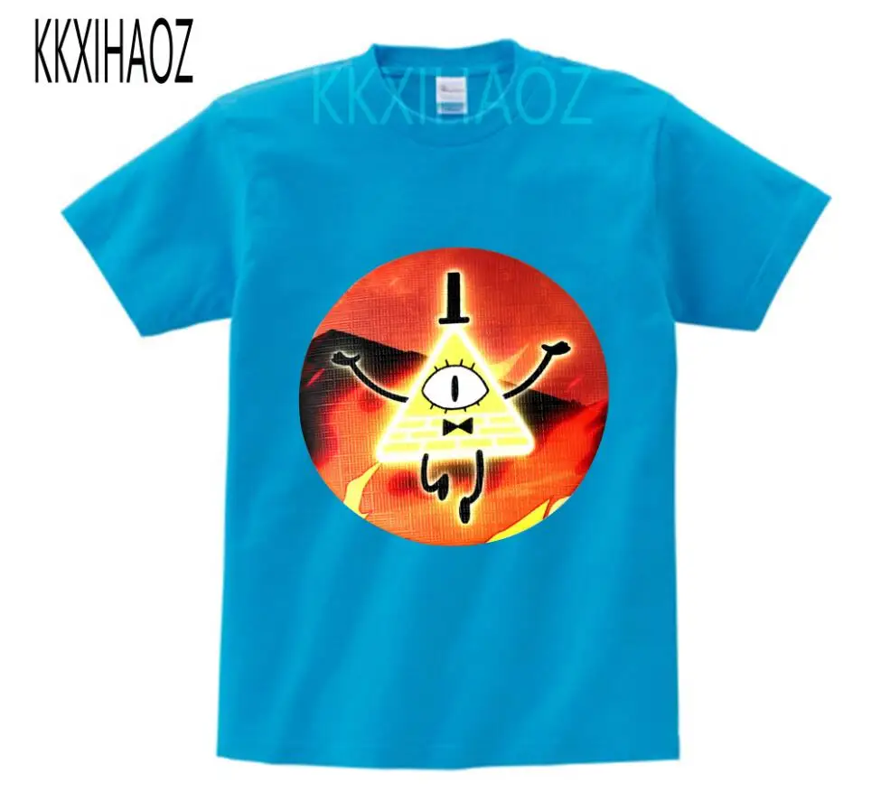 blue childreT-shirt Футболка с принтом «Gravity Falls» для мальчиков и девочек, футболка с принтом «Mabel Dipper Pine», Забавная детская одежда, Enfant, лето, футболка с короткими рукавами - Цвет: blue childreT-shirt