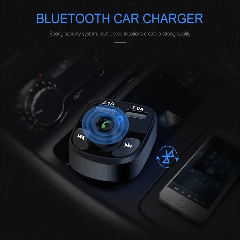 Многофункциональное автомобильное зарядное устройство USB 5 в 3 1 а с FM