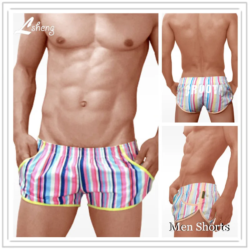 

Шорты мужские спортивные в полоску, пикантные модные спортивные штаны для фитнеса и активного отдыха, повседневные, 1 шт.