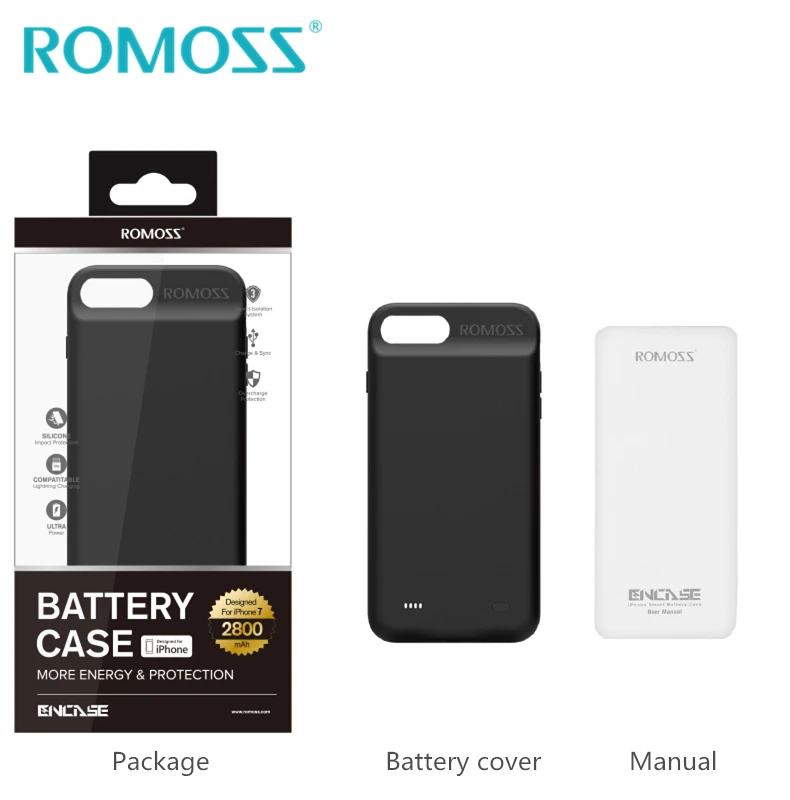 Чехол для зарядного устройства ROMOSS для iPhone 7 7Plus 8 8 Plus, чехол для внешнего аккумулятора