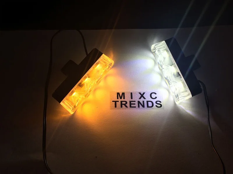 MIXC TRENDS лучшее качество 2x3 светодиодный стробоскоп скорая помощь полицейский светильник DC 12 В автомобильный мотоциклетный мигающий Предупреждение ющий светильник автомобильный-Стайлинг - Цвет: White and Amber