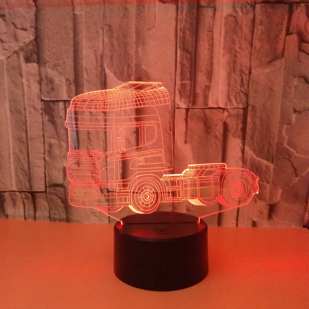 Новый грузовик 3d Ночник светильник акриловый Usb лампа Luminaria De Mesa Powerbank Led
