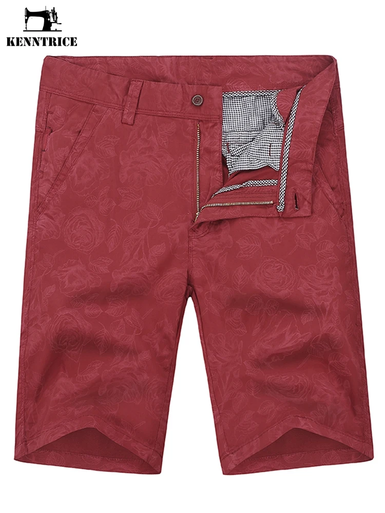 KENNTRICE Summer Cargo Shorts Men Knee Length Business Printing Flowers Cotton High Quality Spring | Мужская одежда