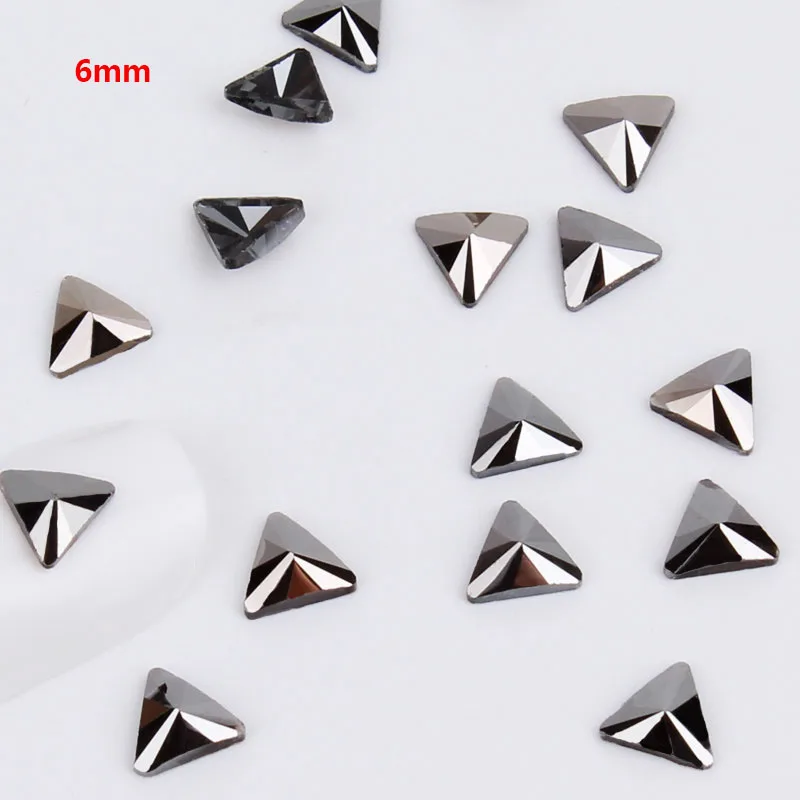 6 50pcs Новые серебристо-серые стразы для дизайна ногтей 20 шт./упак. плоская форма каплевидные Прямоугольные Стеклянные стразы камни для украшения ногтей 3D - Цвет: 6 50pcs