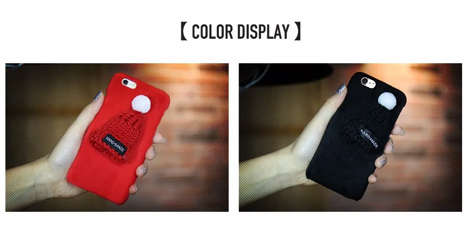 KISSCASE прекрасный Мех Чехол для iPhone 5 5S SE 3D шляпа Жесткий Чехол для iPhone 7 8 6 6S плюс 7 Новогодние товары случае теплые зимние Интимные аксессуары чехол на айфон 6 5s 5 se 7 8 чехлы на айфон 6 6s 7 5s 5 se 8