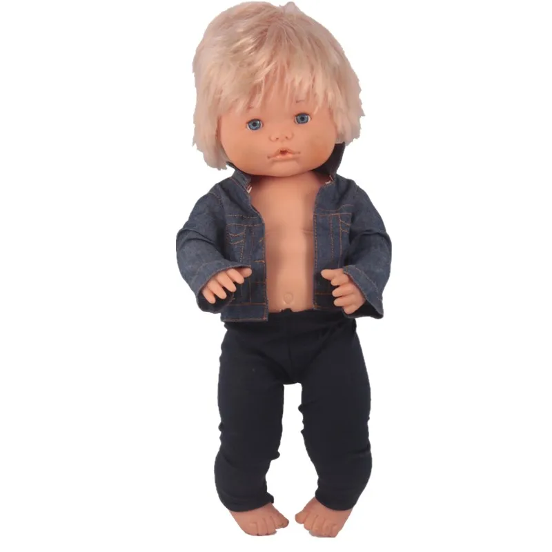 Одежда для кукол размер 41 см джинсовая куртка Nenuco Doll y su Hermanita 3 в 1 белая футболка