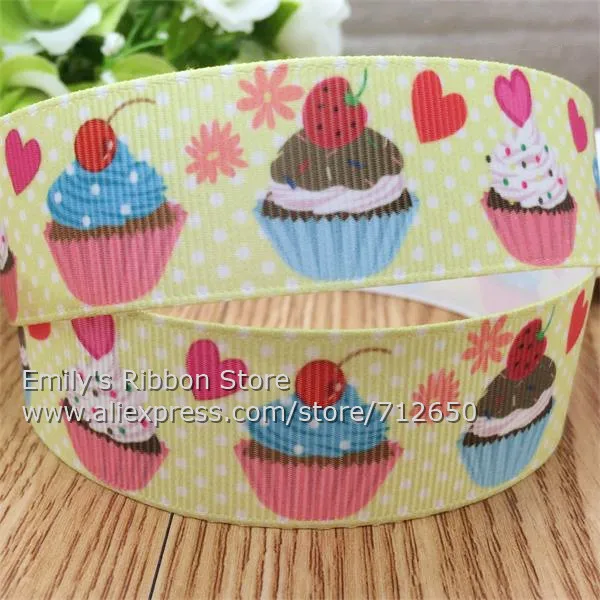 1 ''с фокусным расстоянием 25 мм ширина кексы печатных grosgrain ленты мультфильм