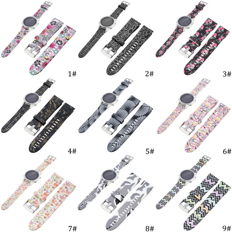 

20MM Silicone Replace Strap for Garmin Fenix 5S GPS Watch Color Printing Replacement Wrist Band for Garmin Fenix 5S Smart Watch