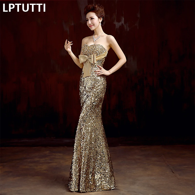 LPTUTTI Crystal Sequin New For Women Elegant Date Ceremony Party Prom Gown Formal Gala Events Luxury Long Evening Dresses | Свадьбы и