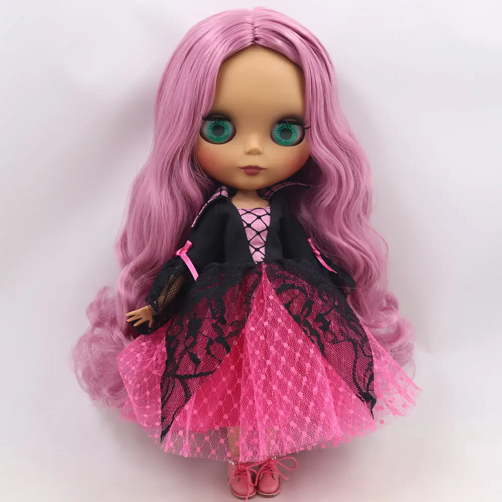 Ледяной DBS Blyth кукольные нет. BL1063 дьявол розовые волосы шарнирное тело черная кожа