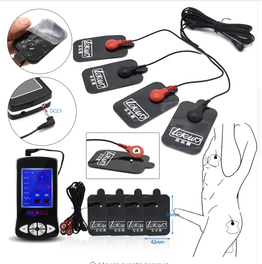 Electric Shock For Men Women Gay Kit Penis Cock Ring Nipple Clamps Body Massage Pads Electro Sex Medical Themed Toys | Красота и
