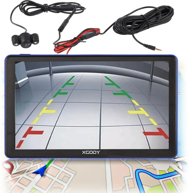 

XGODY 7 Inch Car Truck GPS Navigation 256MB+8GB FM Bluetooth AVIN Touchscreen Navigator Rear View Camera Russia 2019 Europe Map