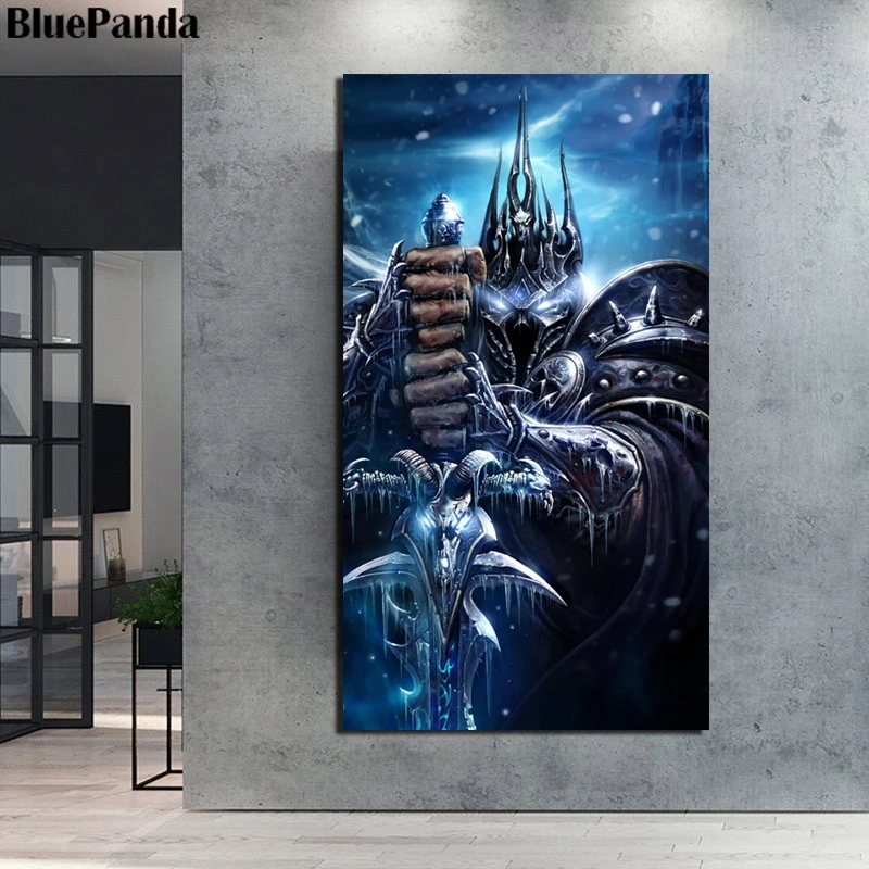 Warcraftes игра Lich King Anduin Wrynn Azeroth плакаты постеры на холсте Современная