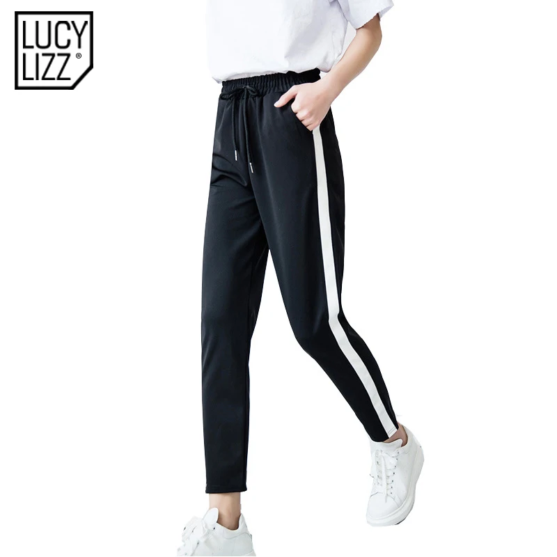 Lucylizz, женские полосатые спортивные Леггинсы, штаны для фитнеса, йоги, леггинсы для спортзала, спортивная одежда, трико для бега, тонкие брюки размера плюс