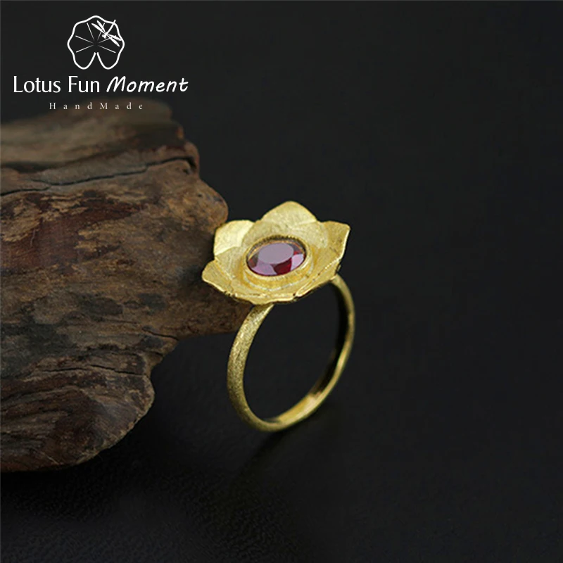 Lotus Fun Moment реального 925 пробы серебро Натуральный камень творческий ручной Модные