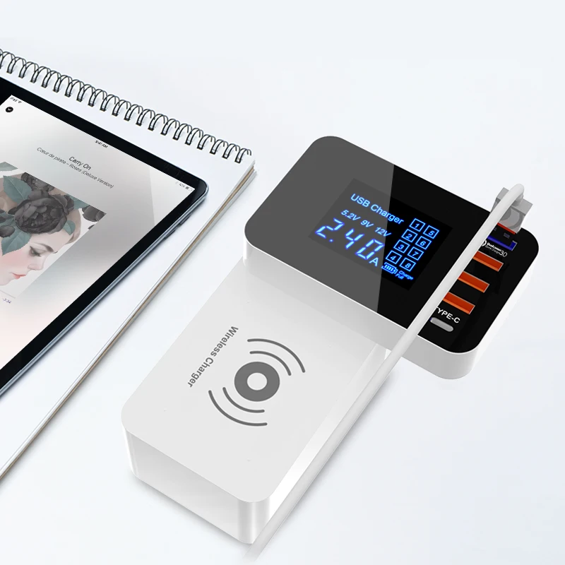 Быстрая зарядка 3 0 Смарт USB Type C зарядная станция со светодиодным дисплеем