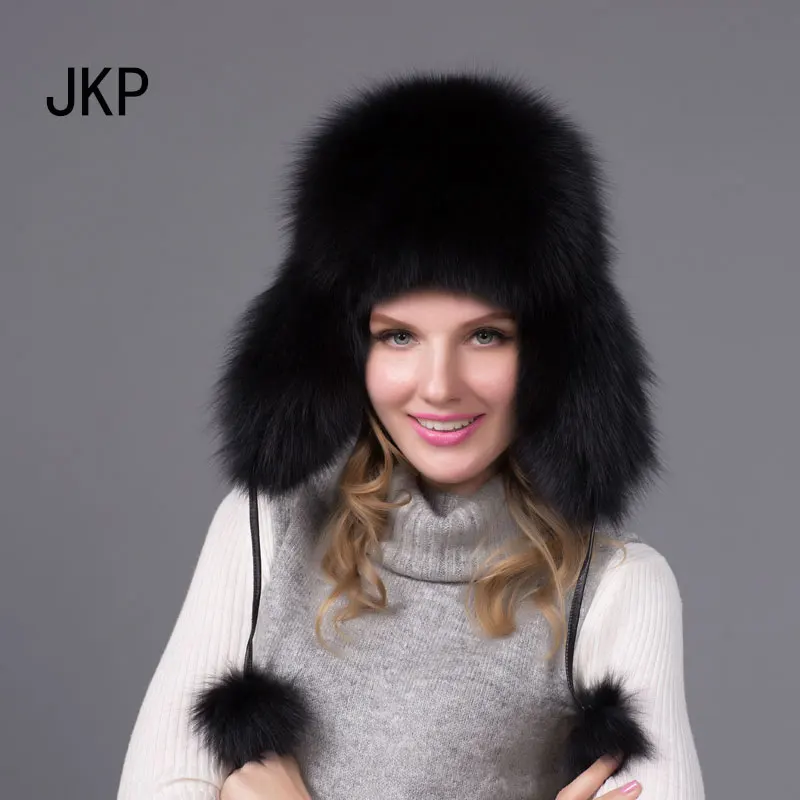JKP 2018 шапка из натурального Лисьего меха для мужчин и женщин теплая зимняя