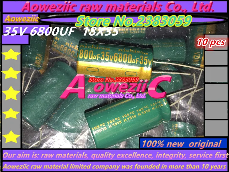 

Aoweziic 10 PCS 35V 6800UF 18X35 high frequency low resistance electrolytic capacitor 6800UF 35V 18*35