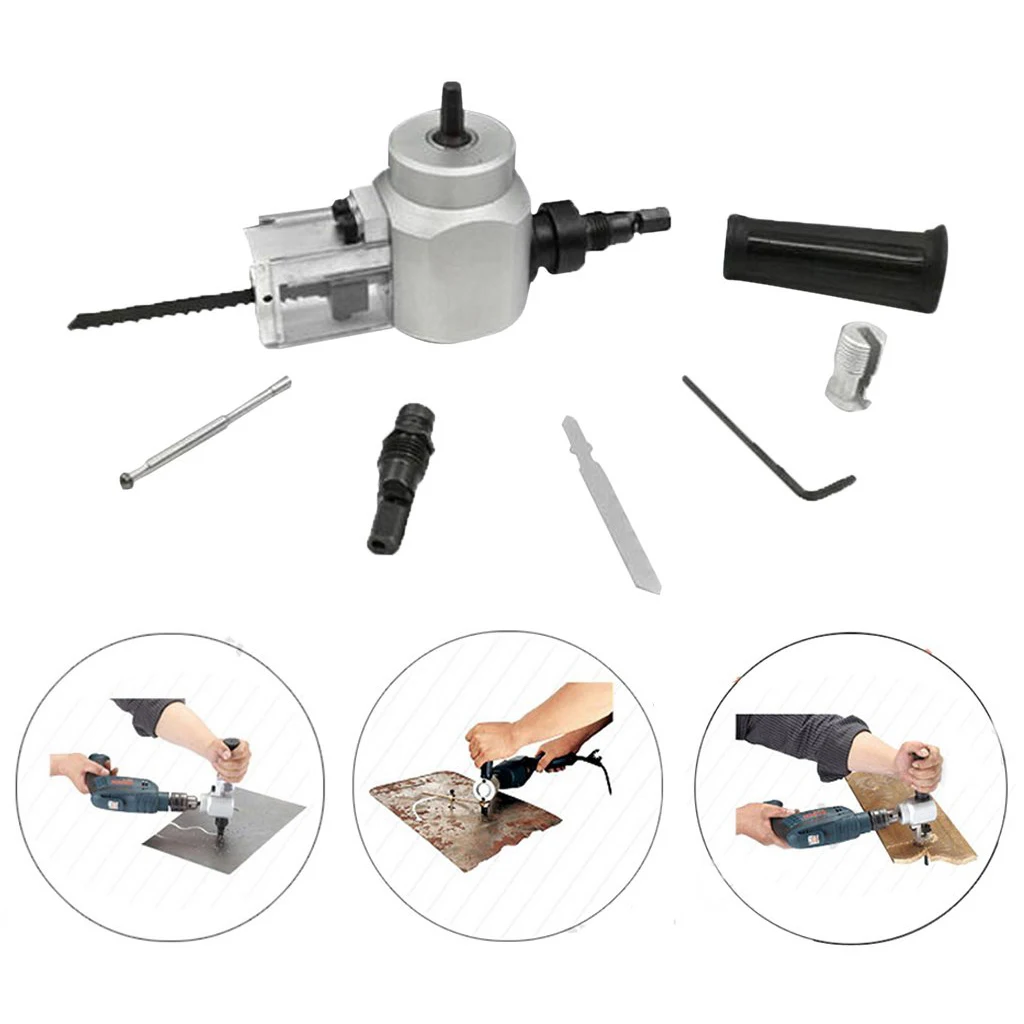 DSHA Professional Double Head Sheet Metal Nibbler Cutter Holder Tool Drill Attachment Kit for Cutting Iron Steel Plate Wood P |