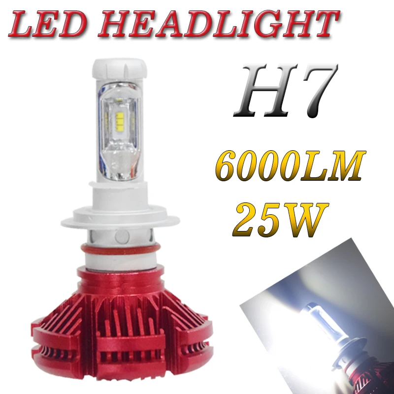 X3 2 шт. 9005 HB3 9006 HB4 H11 H4 H7 Led H1 Авто головной светильник 50 Вт 6000LM IP67 автомобильный