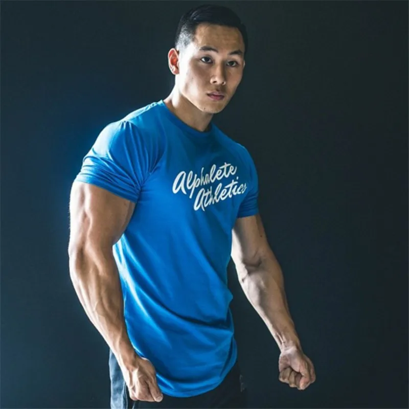 ALPHALETE 2019 летние новые мужские тренажерные залы футболка Кроссфит фитнес