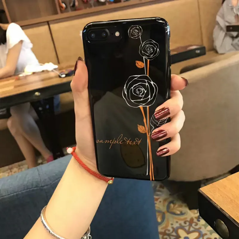 Творческий Фарфор простые линии Роуз Золотой цветок 6s Сотовый Защитный чехол