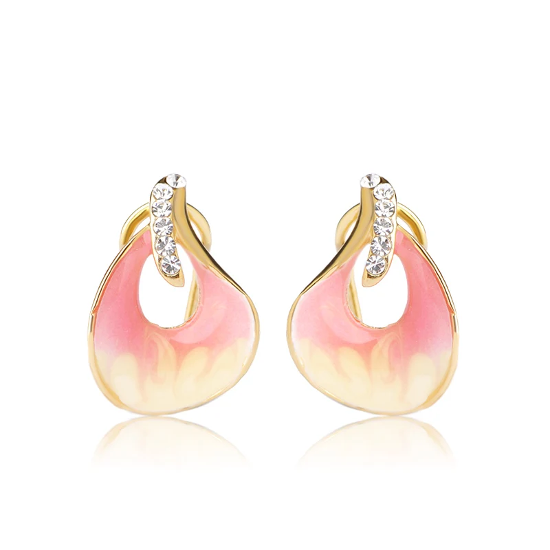 Женские серьги с эмалью 7 цветов ювелирное изделие золотого цвета Кристальные