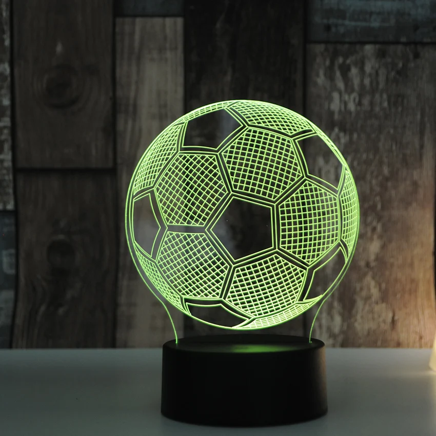 Цветная 3D лампа Footall для футбола смешанный цвет USB Освещение сенсорная база