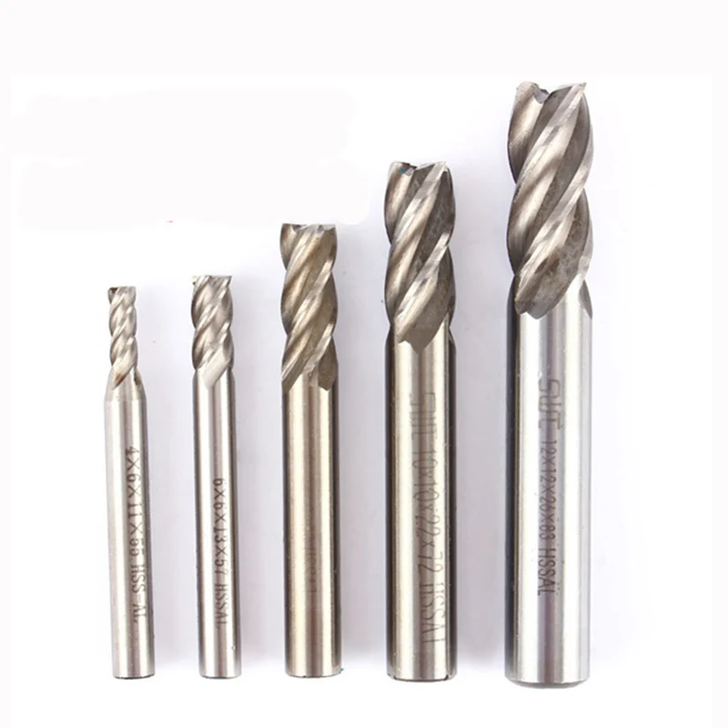 HSS 4 Флейта концевая фреза мм 12 CNC прямой хвостовик фрезы деревообрабатывающий