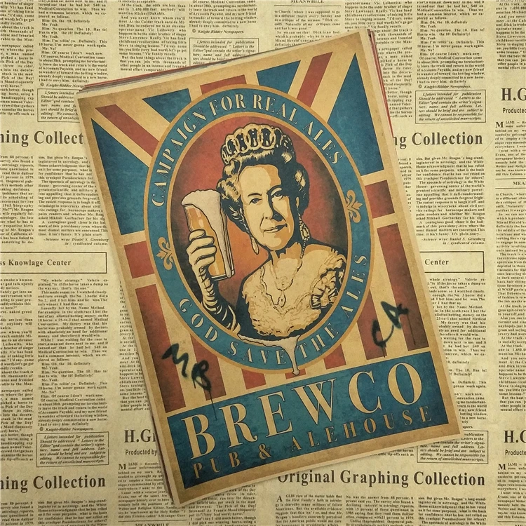 Funny Retro BEER Cheers Vintage Poster Kraft Paper Adornment Movie Posters Wall Stickers | Дом и сад