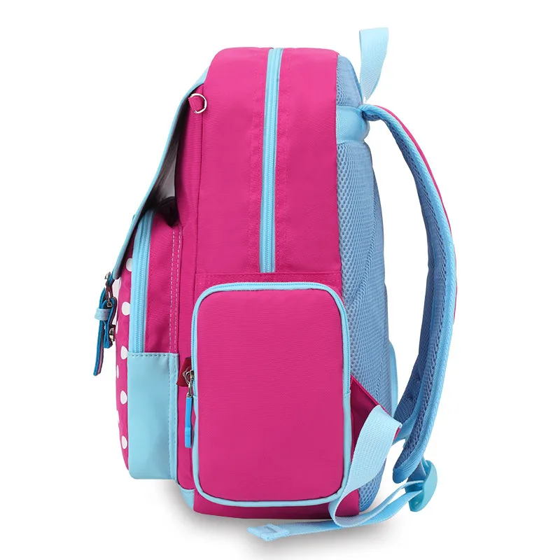 Темно-синяя сумка в горошек школьные ранцы для девочек Детский рюкзак Корейском