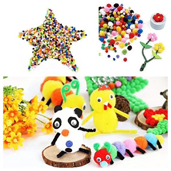 1000 Pcs 10mm Mixed Color Soft Fluffy Pom Poms Pompoms for kids Crafts | Игрушки и хобби