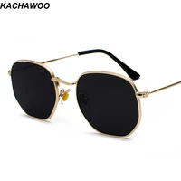 kachawoo vintage gold sunglasses men square metal frame silver brown black small sun glasses female unisex summer style