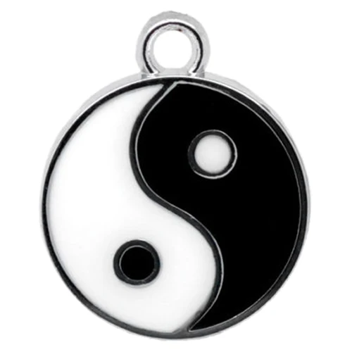 20 Pcs Enamel Yin Yang Charm Pendants 22*18mm black+white | Украшения и аксессуары