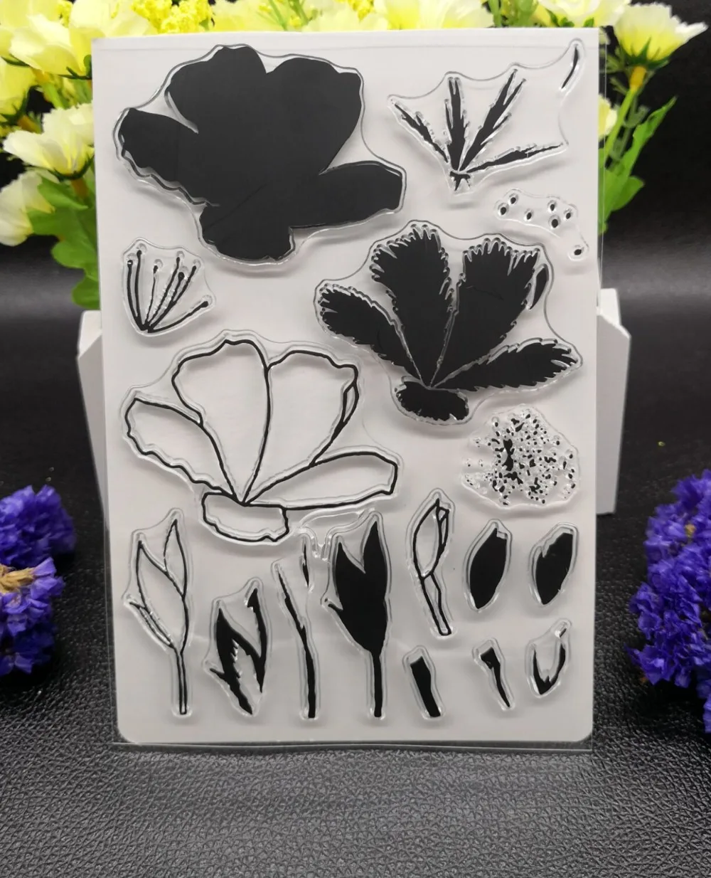 Цветок ясно силиконовый штамп для DIY Скрапбукинг/фотоальбом Декоративные A86