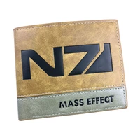 mass effect embossing logo wallets cartoon anime card holder pu leather purse gift youth dollar price short wallet carteira