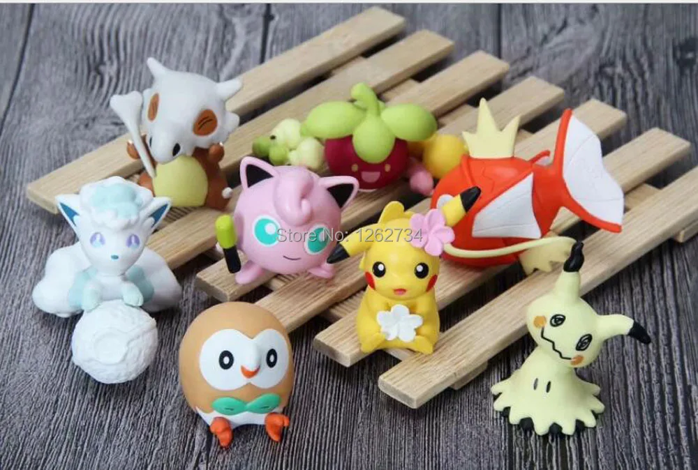 24pcs Pik Vul Mim Cub Cle Mag Row Bou 5CM PVC Action Figures | Игрушки и хобби