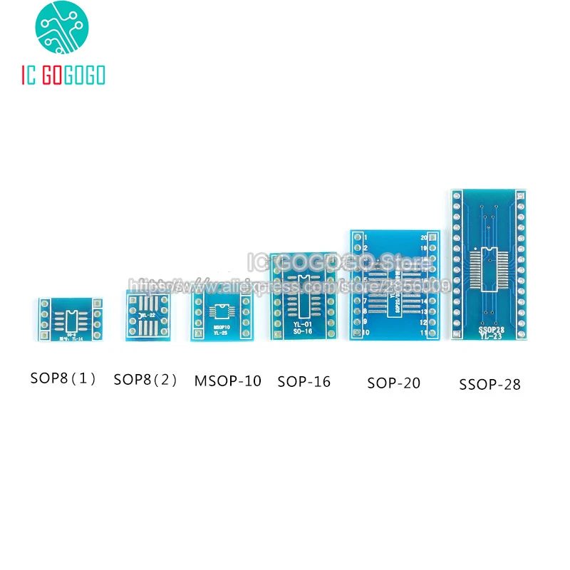 10 шт. SMD адаптер доска SOP8 MSOP10 SOP16 SOP20 SSOP28 СОП/MSOP/TSSOP до DIP 8/10 /16/20/24/28 P PCB Плиты|tssop to dip|sop8