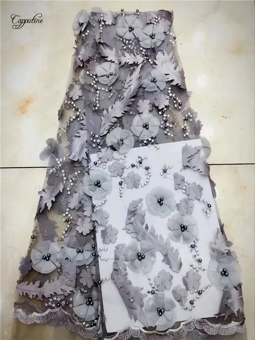 Graceful tulle lace fabric with 3D flower French net beads PNZ522(5yards/lot) many color | Дом и сад
