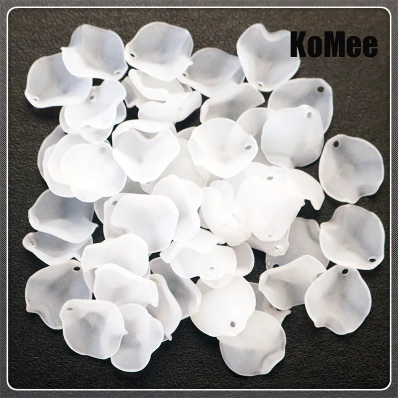 Wholesale 6300pcs Acrylic Beads Mixed Petal Translucent Dull Polish Beads 15x15mm Fit For Decoration & DIY Craft Accessories