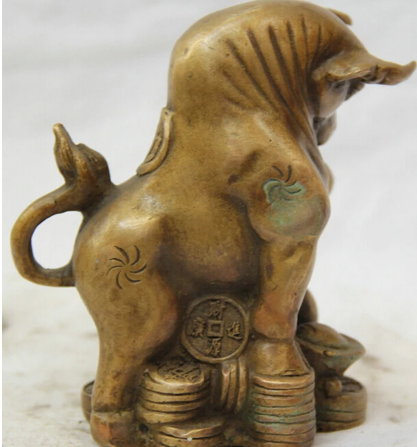 WBY913 + 5 "китайская медная народная статуя для денег богатства Yuan Bao Zodiac Year Bull Oxen Ball|statue eagle|statue of liberty jigsaw