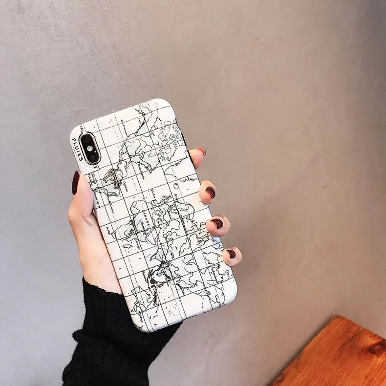3D Карта мира Роскошный дизайнерский чехол для телефона Iphone XS X MAX XR 6 S 7 8 Plus plus Чехол