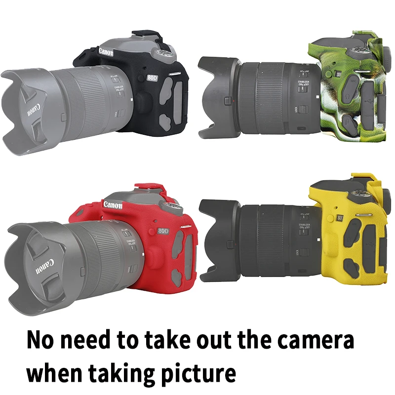 

Camera Bag for CANON 80D Lightweight Camera Bag Case Protective Cover for canon 80D Camouflage Black yellow red