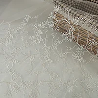 2 white Высокое качество 1 ярд ветка сетка вышивка кружевная ткань Прозрачная Чистая Пряжа diy юбка для свадебной вечеринки платье окно Марля ткань - Цвет: 2 white