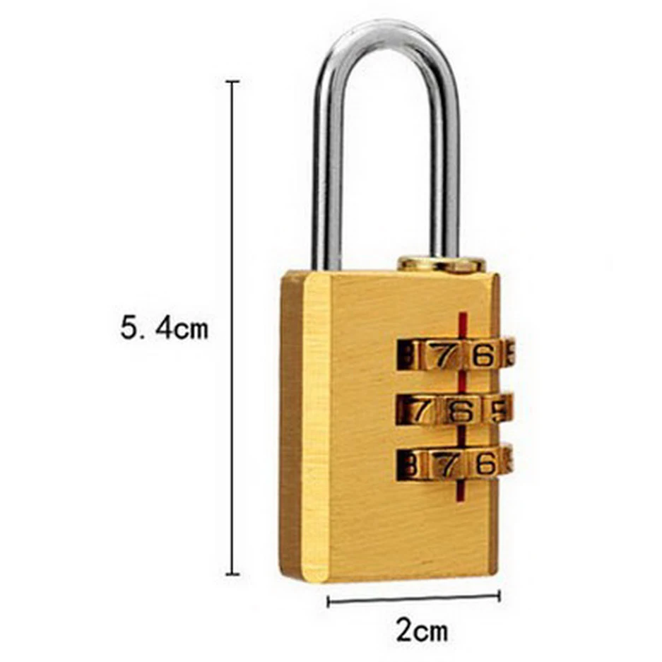 Высокий уровень безопасности мини замок 3 цифры Комбинации замком паролем латунь