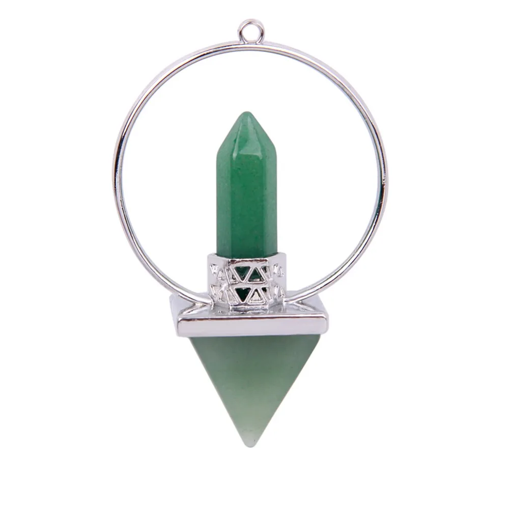

100% Natural Green Aventurine Stone Reiki Gemstone Carved Pyramid Pendant Point Crystal Energy Healing Crafts 1pc