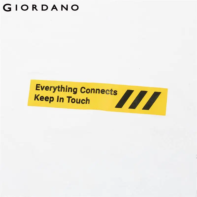 Giordano Мужская футболка с принтом букв графическая летняя для мужчин коротким
