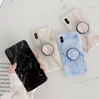 glossy black blue marble kickstand stand ring holder phone case for iphone 13 12 mini 11 pro xs max xr x 10 7 8 plus back cover